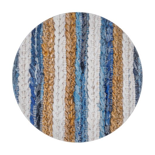 Planche À Découper Rein patchwork : jean recyclé tapis. (Devant)