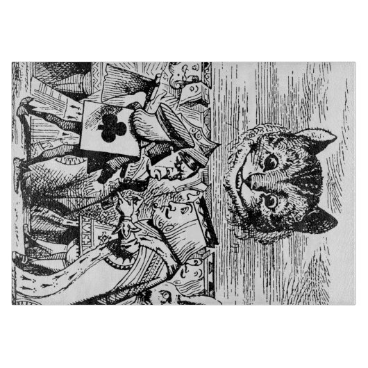 Planche À Découper Reine de chat de coeurs et de Cheshire (Devant)