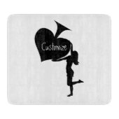 Planche À Découper Reine des pique tenant de l'As noir Thunder_Cove (Devant)