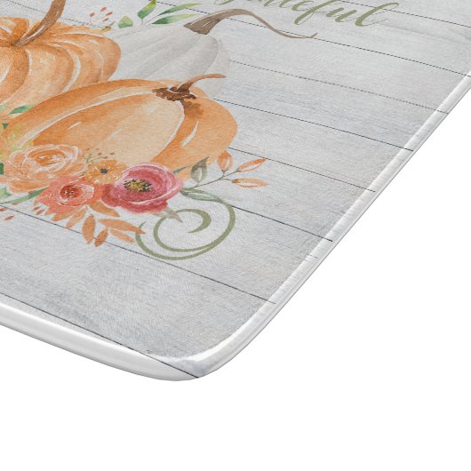 Planche À Découper Remerciements | Aquarelle Citrouille automne autom (Coin)