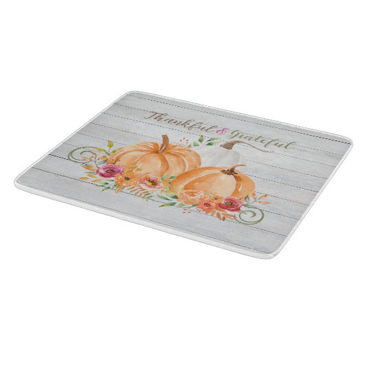 Planche À Découper Remerciements | Aquarelle Citrouille automne autom (Coin)