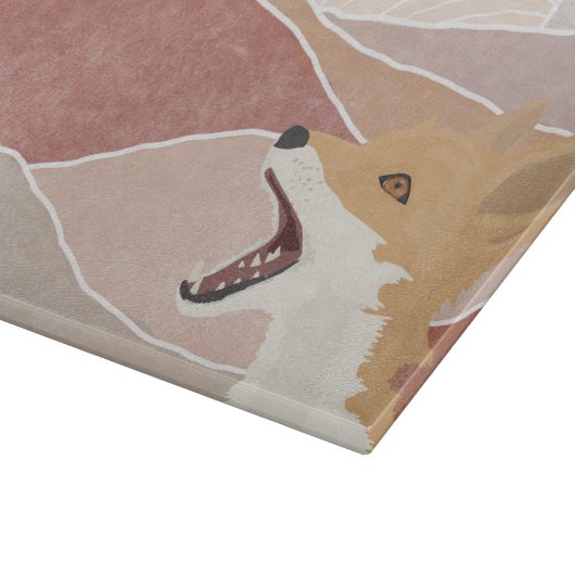 Planche À Découper Renard Abstrait moderne et les collines (Coin)