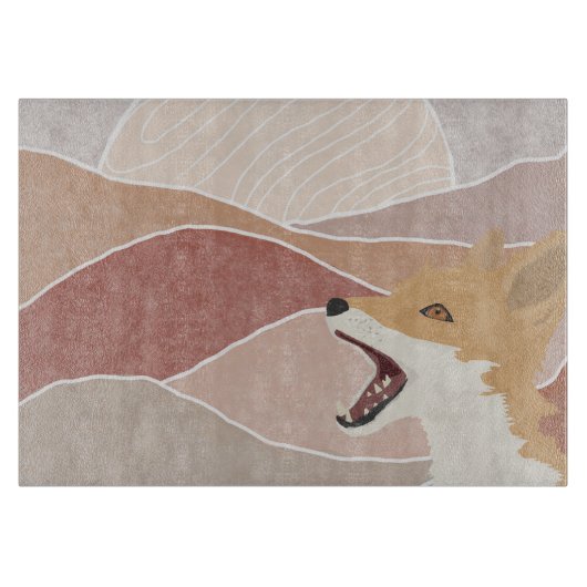 Planche À Découper Renard Abstrait Moderne & Les Collines (Devant)