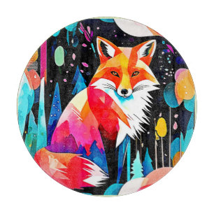 Planche À Découper Renard coloré Art Abstrait
