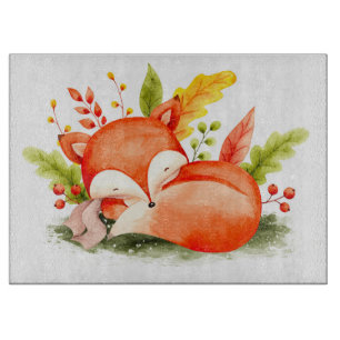 Planche À Découper Renard d'automne mignon