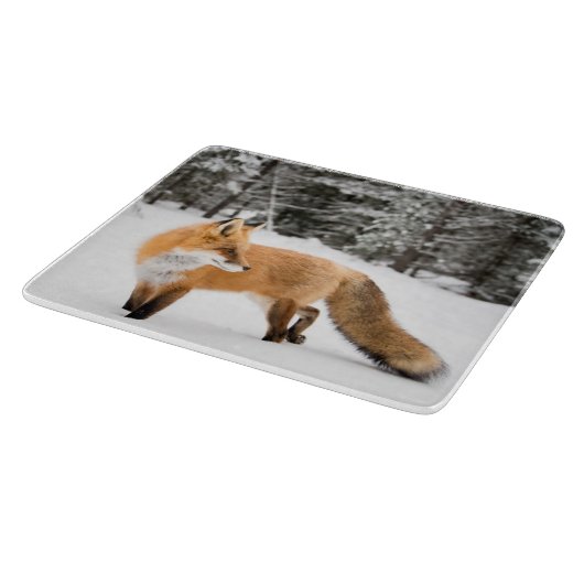 Planche À Découper Renard rouge de la neige blanche (Coin)