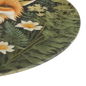Planche À Découper Renard Rouge Élégant Et Feuillage Vert (Coin)