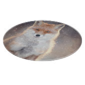 Planche À Découper Renard rouge, forêt d'hiver, illustration pittores (Coin)