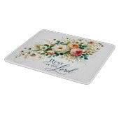 Planche À Découper Repose dans le Seigneur floral (Coin)