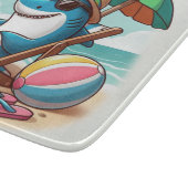 Planche À Découper Requin caricatural à la plage (Coin)