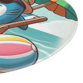 Planche À Découper Requin caricatural à la plage (Coin)