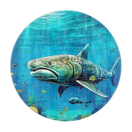 Planche À Découper Requin Prédateur Océanique Art (Devant)