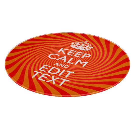 Planche À Découper Restez Calme Et Ayez Votre Texte Orange Swirl (Coin)