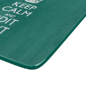 Planche À Découper Restez calme et ayez votre texte Turquoise (Coin)