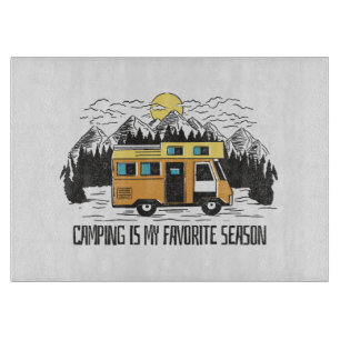 Planche À Découper Retraite en montagne en camping-car
