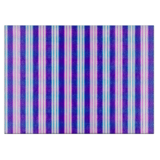 Planche À Découper rétro électrique rayé bleu & violet (Devant)