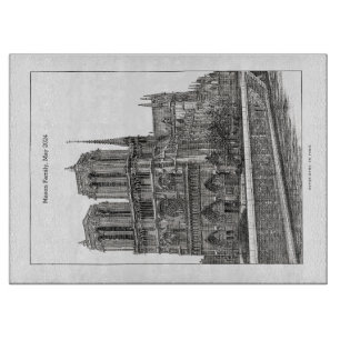 Planche À Découper Retro élégant noir et blanc Notre Dame de Paris