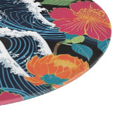 Planche À Découper Retro Modern Seigaiha Sakura Flowers Japan party (Coin)