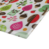 Planche À Découper rétro motif de hibou d'arbre rose de feuille (Coin)