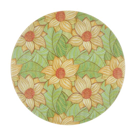 Planche À Découper Rétro motif de magnolia (Devant)