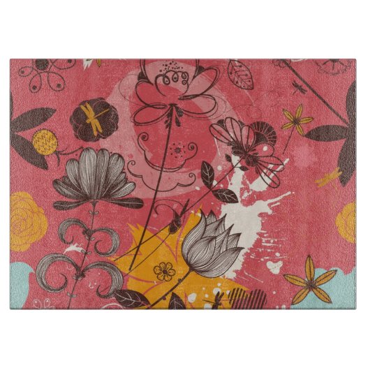 Planche À Découper Rétro motif floral (Devant)