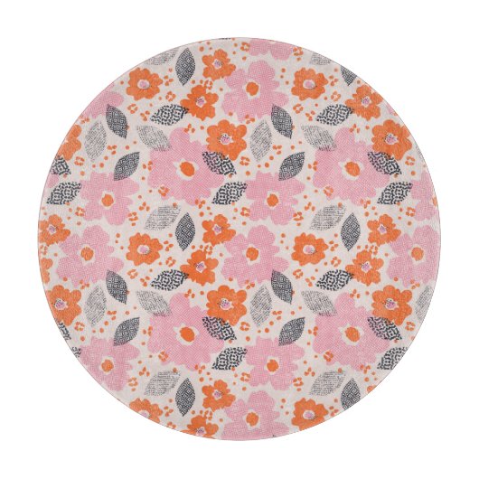 Planche À Découper Rétro motif floral mignon (Devant)