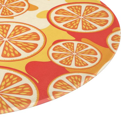 Planche À Découper Rétro motif orange d'agrume (Coin)