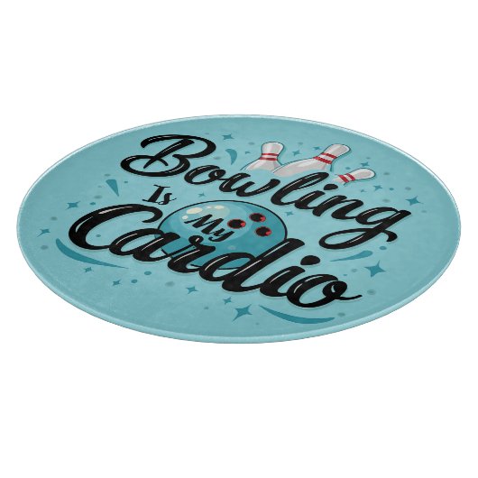 Planche À Découper Retro Neon "Bowling Is My Cardio" Funny Bowling (Coin)