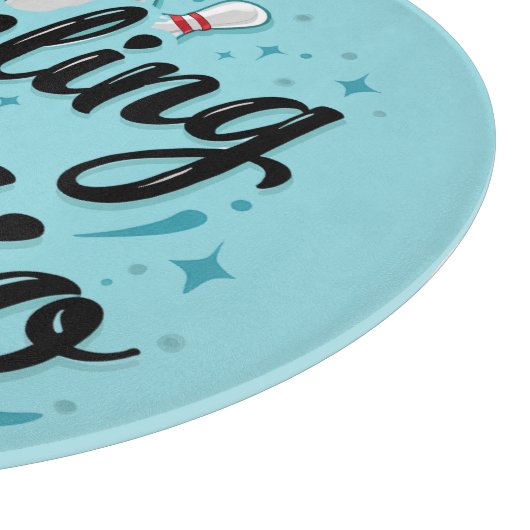 Planche À Découper Retro Neon "Bowling Is My Cardio" Funny Bowling (Coin)