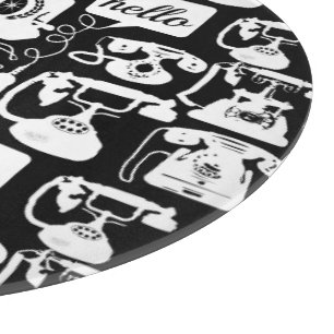 Planche À Découper Retro Noir ou toute couleur & Blanc Téléphone Moti