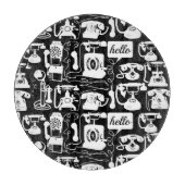 Planche À Découper Retro Noir ou toute couleur & Blanc Téléphone Moti (Devant)