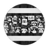 Planche À Découper Retro Noir ou toute couleur & Blanc Téléphone Moti (Devant)