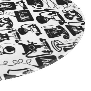 Planche À Découper Retro Noir ou toute couleur & Blanc Téléphone Moti