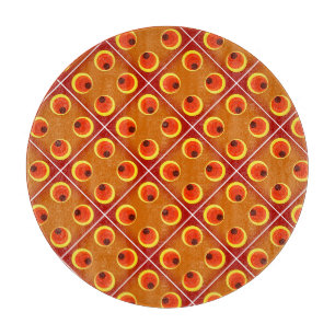 Planche À Découper Retro orange années 1970, texte personnalisé