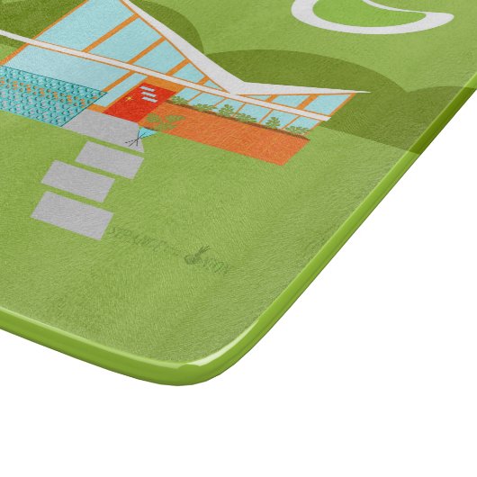 Planche À Découper Retro Palm Springs House Planche de coupe en verre (Coin)