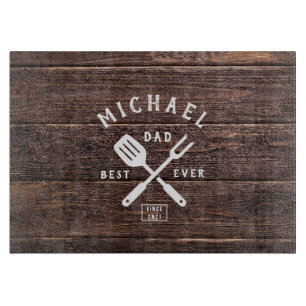Planche À Découper Retro personnalisé MEILLEUR DAD JAMAIS Rustique en