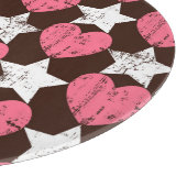 Planche À Découper Retro Threadbare Hearts Stars Texture (Coin)