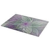 Planche À Découper Rêve de fleurs, Abstrait violet vert Fractal Art (Coin)
