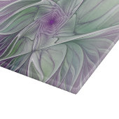 Planche À Découper Rêve de fleurs, Abstrait violet vert Fractal Art (Coin)
