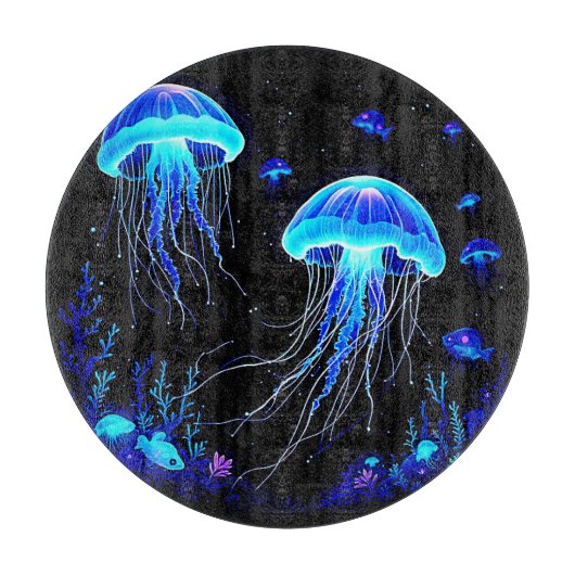 Planche À Découper Rêve de méduse bioluminescente (Devant)