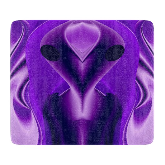 Planche À Découper Rêves arc-en-ciel violet 3D, Alien (Devant)