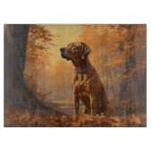 Planche À Découper Rhodesian Ridgeback à l'automne Feuilles automne I (Devant)