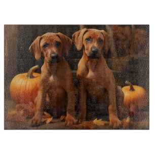 Planche À Découper Rhodesian Ridgeback Chiot Automne Citrouille délic