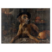 Planche À Découper Rhodesian Ridgeback Citrouilles Halloween effrayan (Devant)