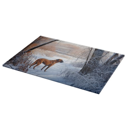 Planche À Découper Rhodesian Ridgeback Laisser Neige Noël (Coin)
