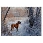 Planche À Découper Rhodesian Ridgeback Laisser Neige Noël (Devant)