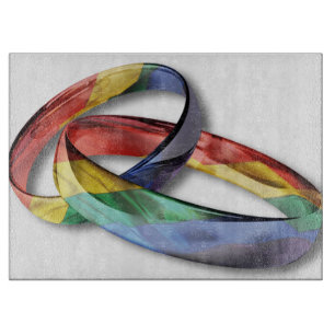 Planche À Découper Rings de Rainbow Wedding pour l'Equality