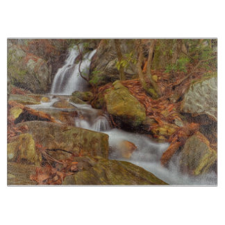 Planche À Découper Rivière d'automne avec la cascade