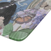 Planche À Découper Robe élégante bleue pour femme, fantaisie florale  (Coin)