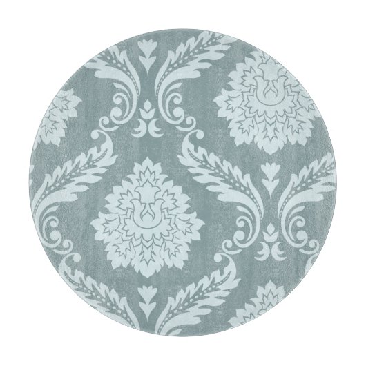Planche À Découper Rococo Damask Art I Duck Egg Blue+Teal (Devant)
